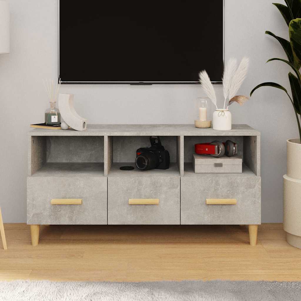 Vidaxl tv-meubel 102x36x50 cm bewerkt hout betongrijs