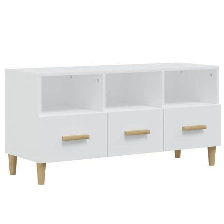 Vidaxl tv-meubel 102x36x50 cm bewerkt hout hoogglans wit
