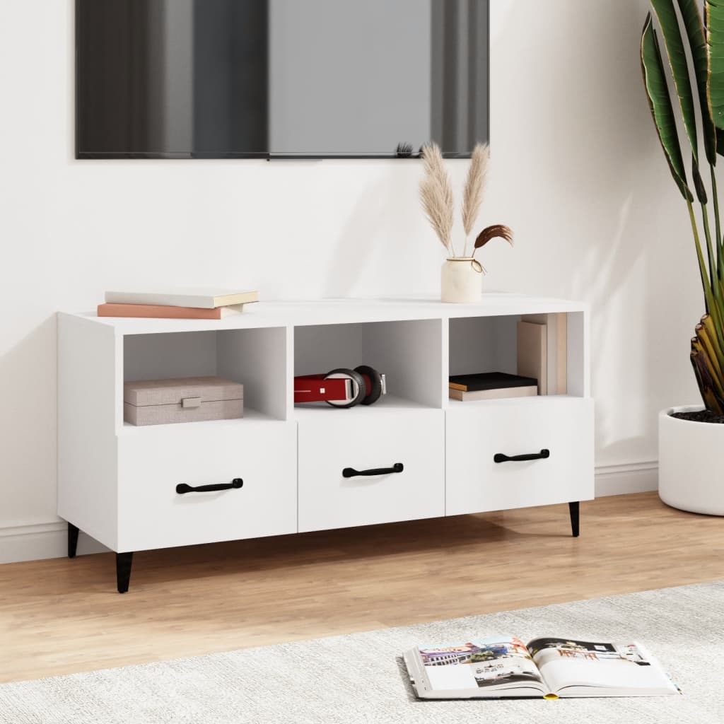 Vidaxl tv-meubel 102x35x50 cm bewerkt hout wit