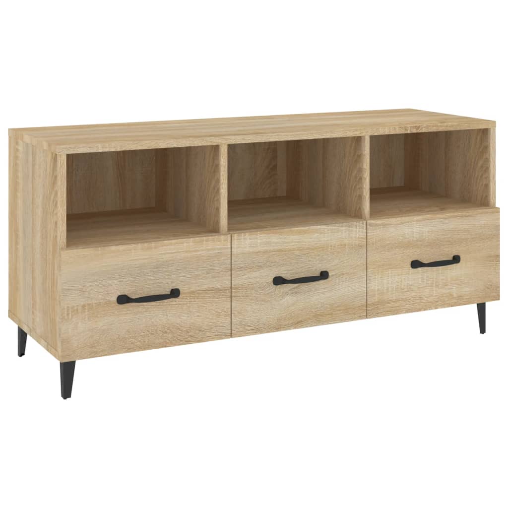 Vidaxl tv-meubel 102x35x50 cm bewerkt hout sonoma eikenkleurig
