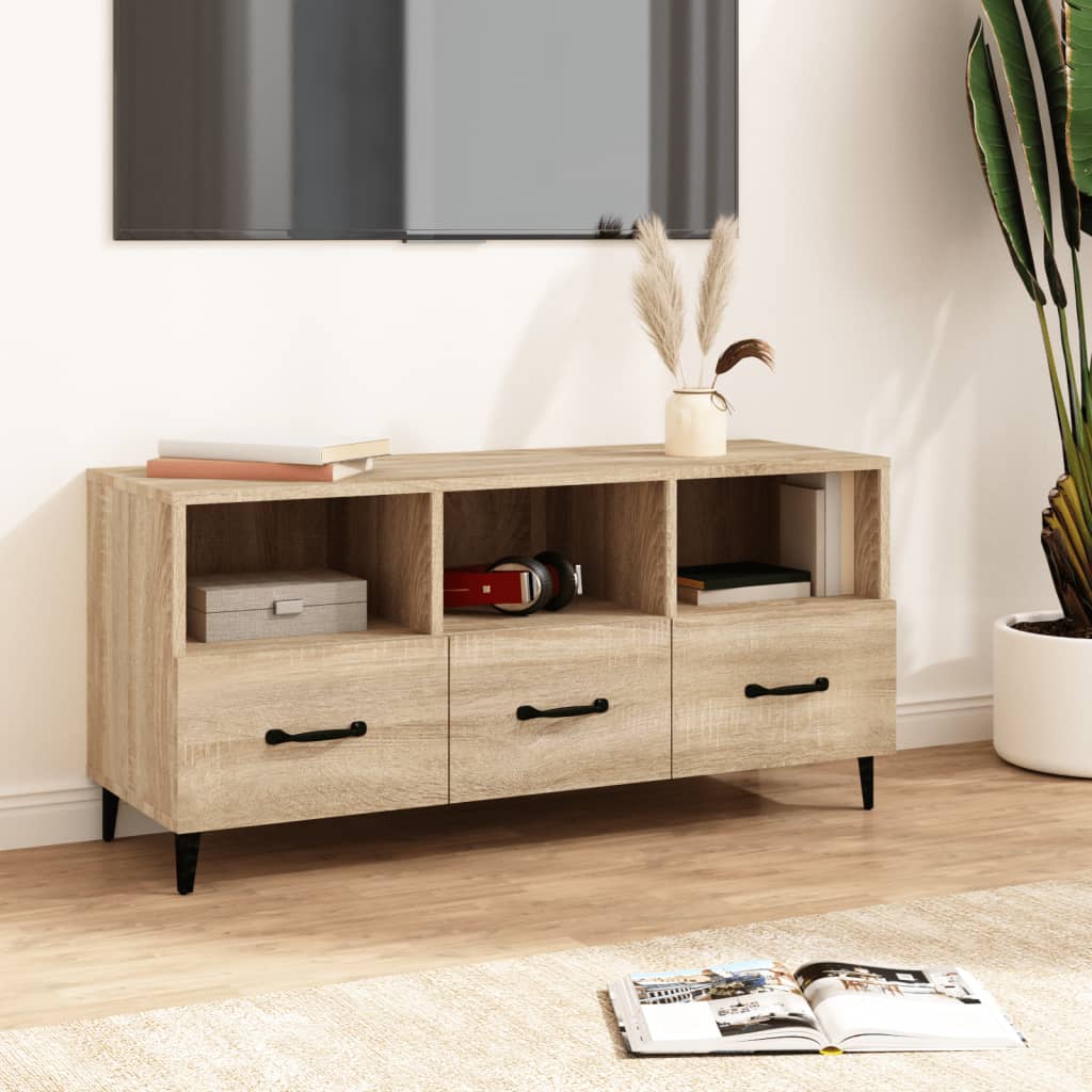 Vidaxl tv-meubel 102x35x50 cm bewerkt hout sonoma eikenkleurig
