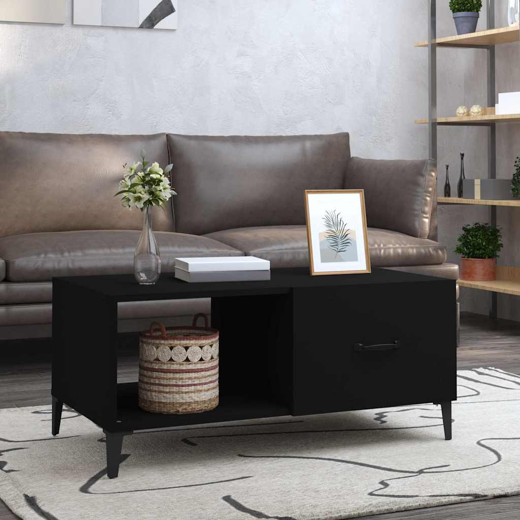 Vidaxl salontafel 90x50x40 cm bewerkt hout zwart