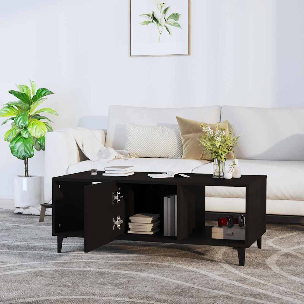 Vidaxl salontafel 102x50x40 cm bewerkt hout zwart