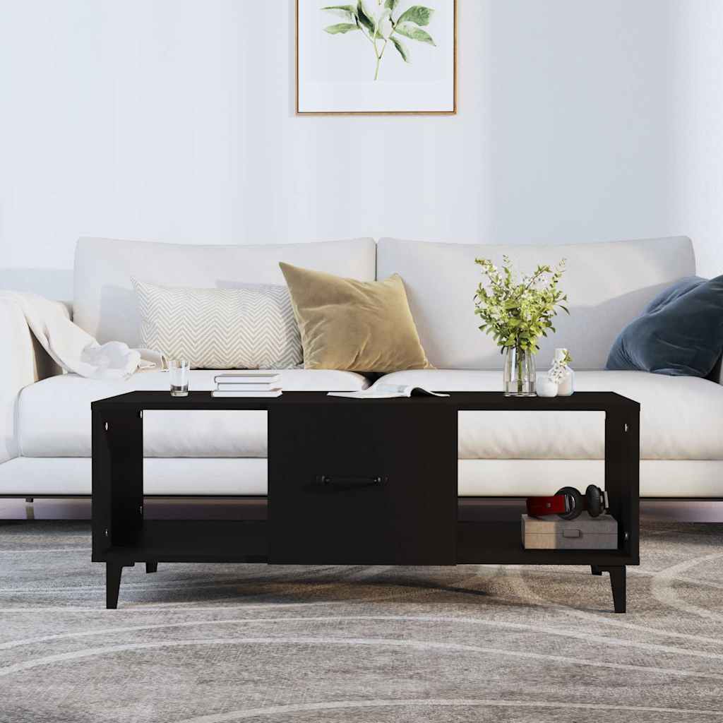 Vidaxl salontafel 102x50x40 cm bewerkt hout zwart