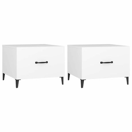 Vidaxl salontafel 2 st met metalen poten 50x50x40 cm wit