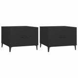 Vidaxl salontafel 2 st met metalen poten 50x50x40 cm zwart