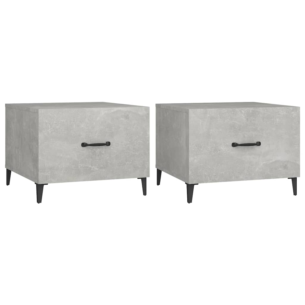 Vidaxl salontafel 2 st met metalen poten 50x50x40 cm betongrijs