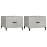 Vidaxl salontafel 2 st met metalen poten 50x50x40 cm betongrijs
