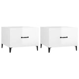 Vidaxl salontafels 2 st met metalen poten 50x50x40 cm hoogglans wit