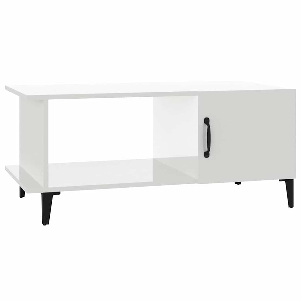 Vidaxl salontafel 90x50x40 cm bewerkt hout hoogglans wit