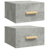 Vidaxl nachtkastjes 2 st wandgemonteerd 35x35x20 cm betongrijs