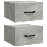 Vidaxl nachtkastjes 2 st wandgemonteerd 35x35x20 cm betongrijs