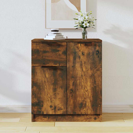 Vidaxl dressoir 60x30x70 cm bewerkt hout gerookt eikenkleurig