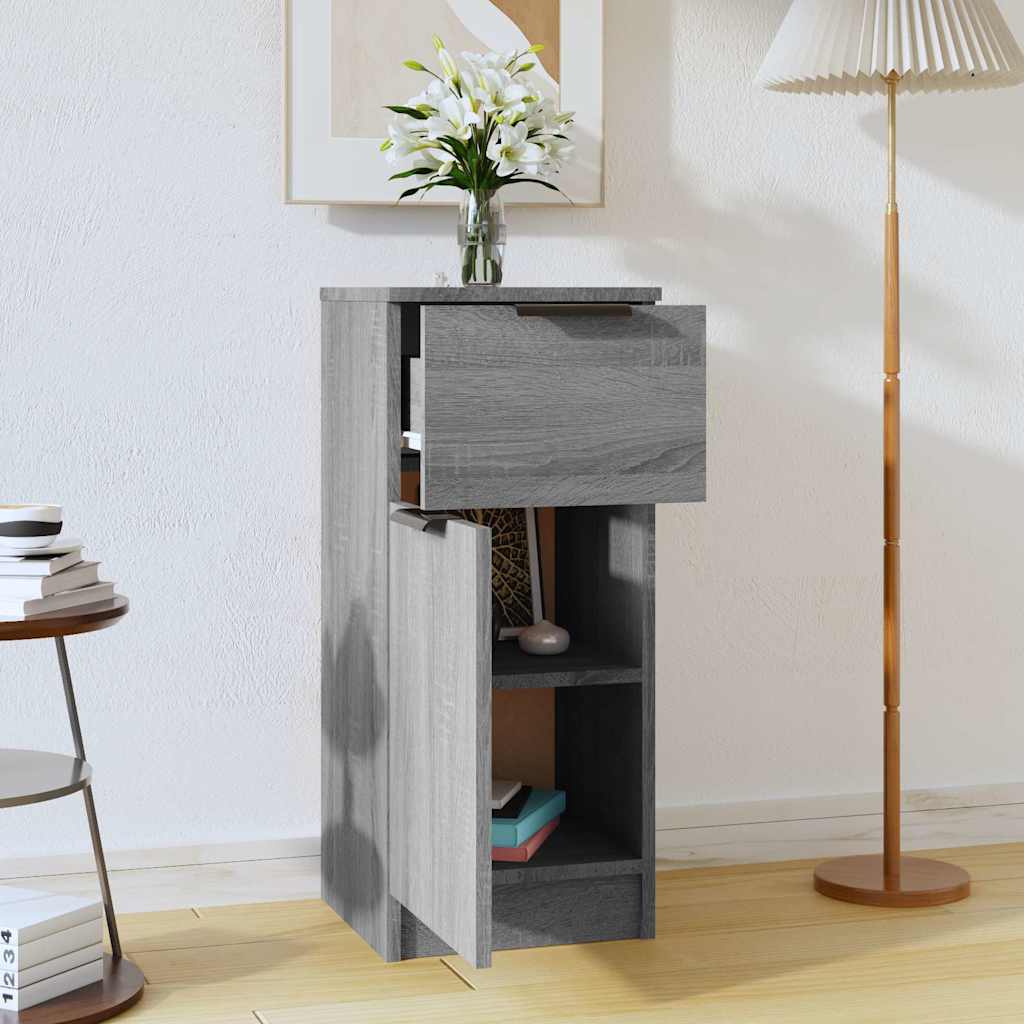 Vidaxl dressoir 30x30x70 cm bewerkt hout grijs sonoma eikenkleurig