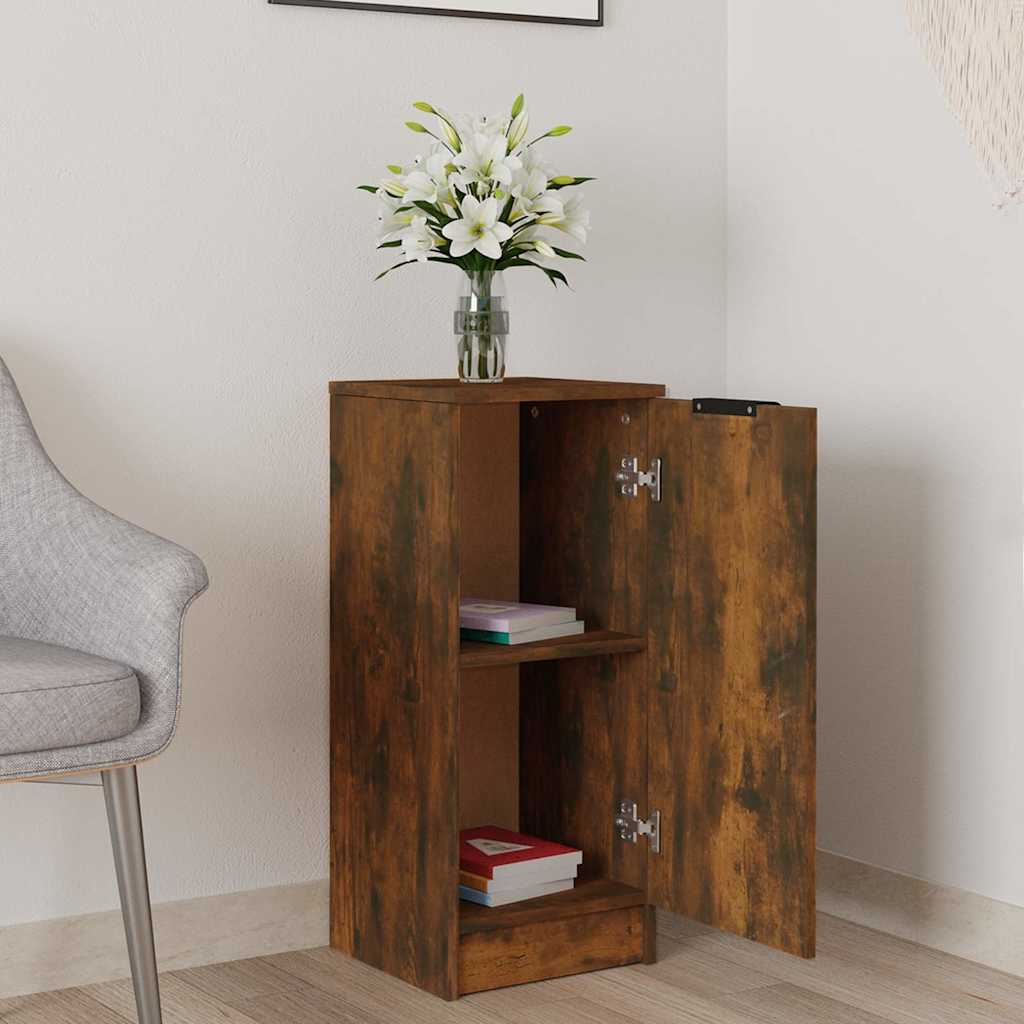 Vidaxl dressoir 30x30x70 cm bewerkt hout gerookt eikenkleurig