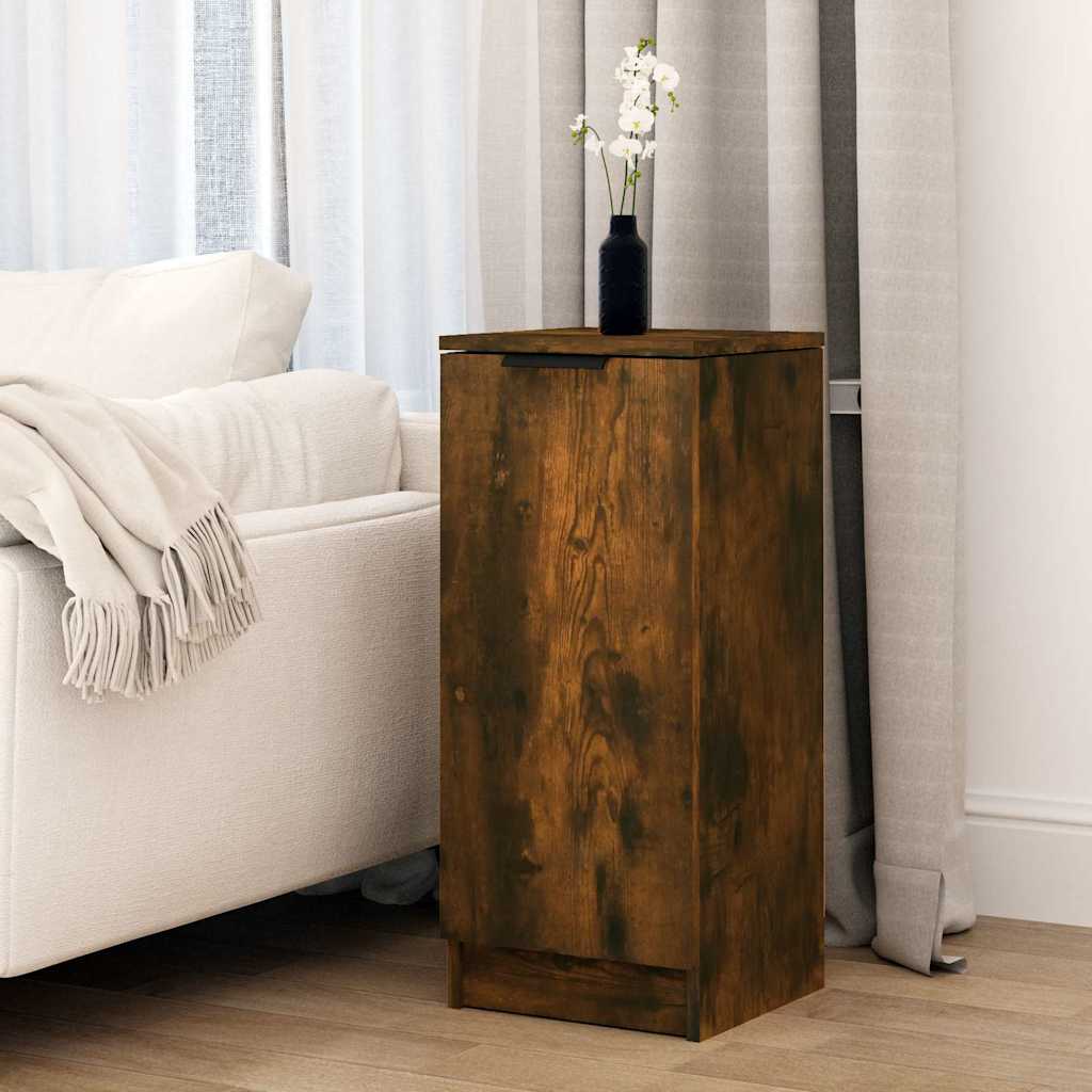 Vidaxl dressoir 30x30x70 cm bewerkt hout gerookt eikenkleurig