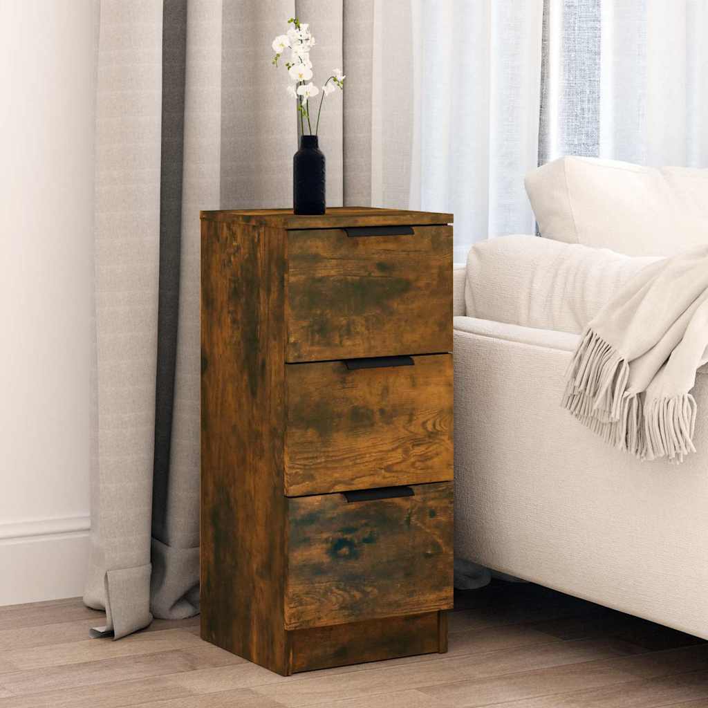 Vidaxl dressoir 30x30x70 cm bewerkt hout gerookt eikenkleurig