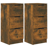 Vidaxl dressoirs 2 st 30x30x70 cm bewerkt hout gerookt eikenkleurig