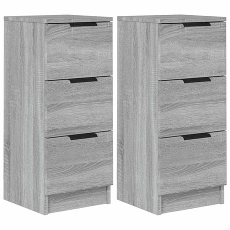 Vidaxl dressoirs 2 st 30x30x70 cm bewerkt hout grijs sonoma eikenkleur