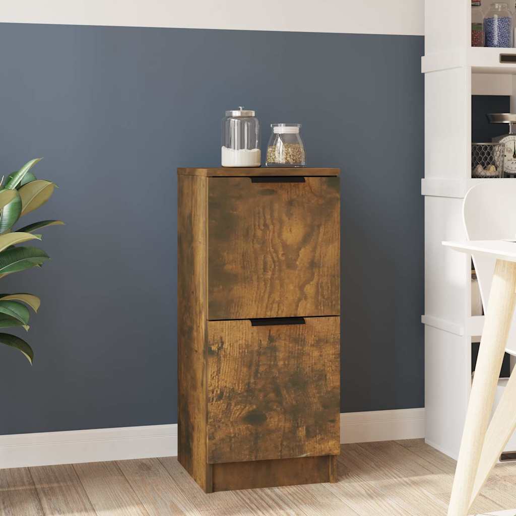 Vidaxl dressoir 30x30x70 cm bewerkt hout gerookt eikenkleurig