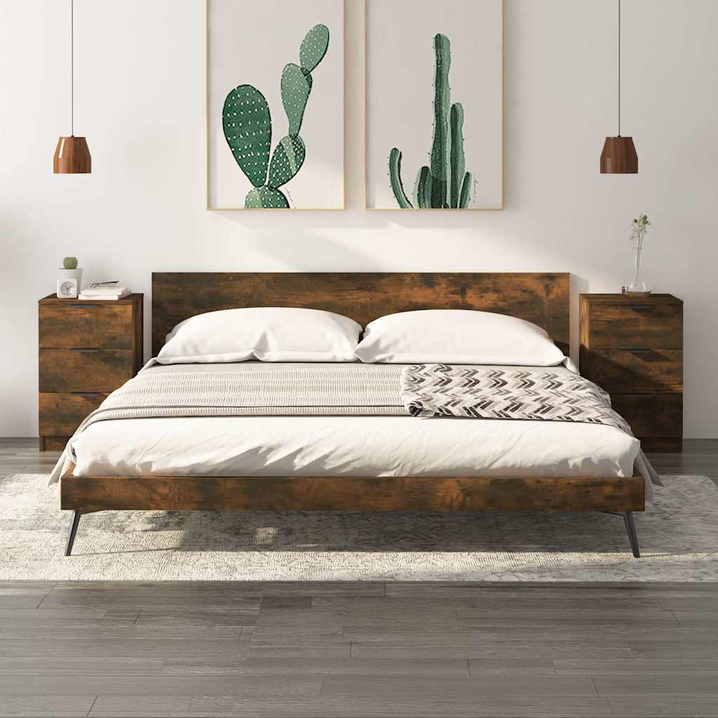 Vidaxl nachtkastjes 2 st 40x36x65 cm gerookt eikenkleurig