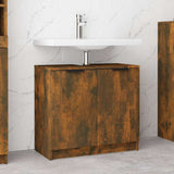 Vidaxl badkamerkast 64,5x33,5x59 cm bewerkt hout gerookt eikenkleurig