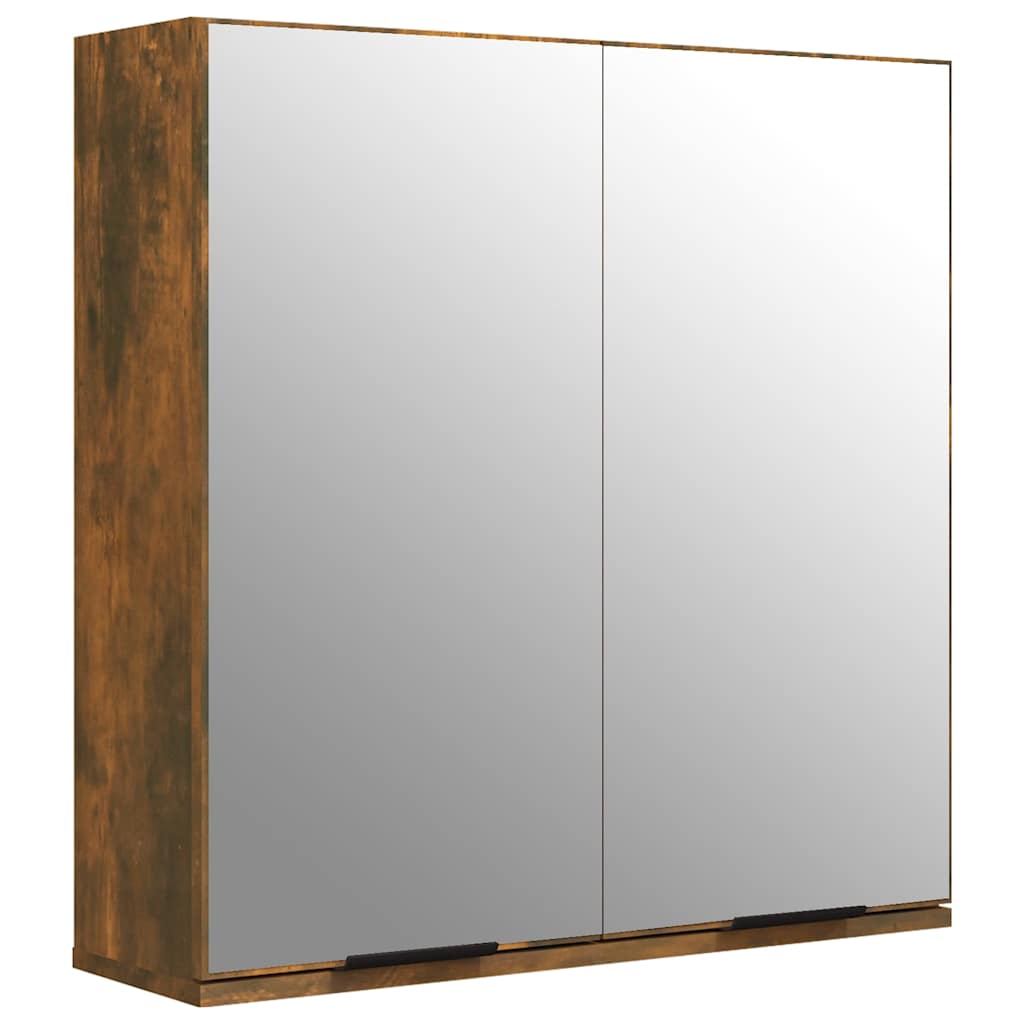 Vidaxl badkamerkast met spiegel 64x20x67 cm gerookt eikenkleurig