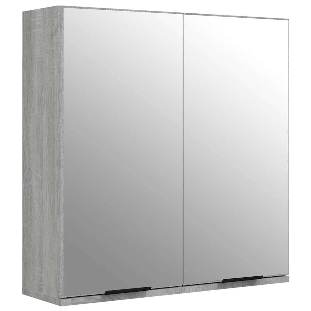 Vidaxl badkamerkast met spiegel 64x20x67 cm grijs sonoma eikenkleurig