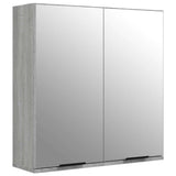 Vidaxl badkamerkast met spiegel 64x20x67 cm grijs sonoma eikenkleurig