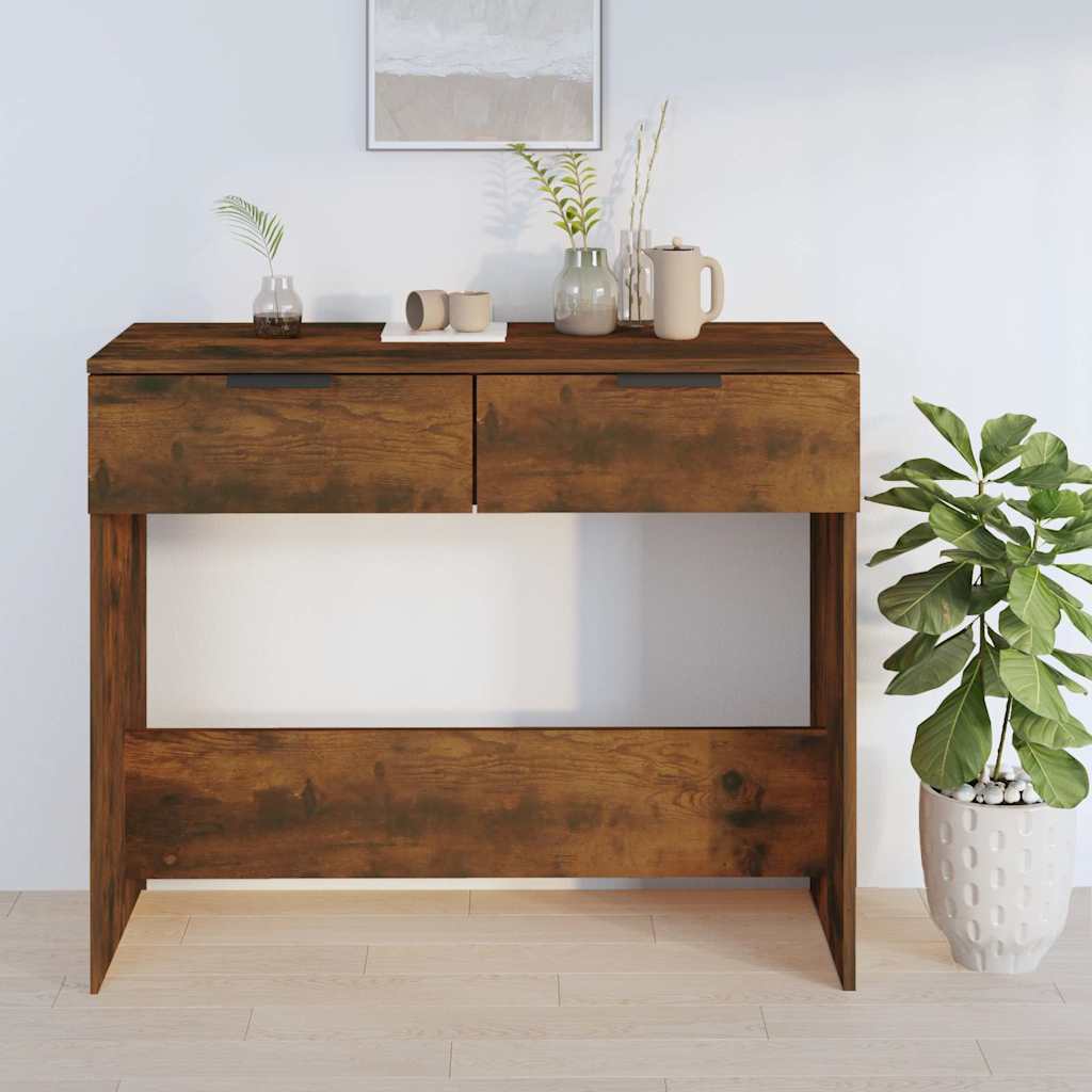 Vidaxl wandtafel 90x36x75 cm bewerkt hout gerookt eikenkleurig
