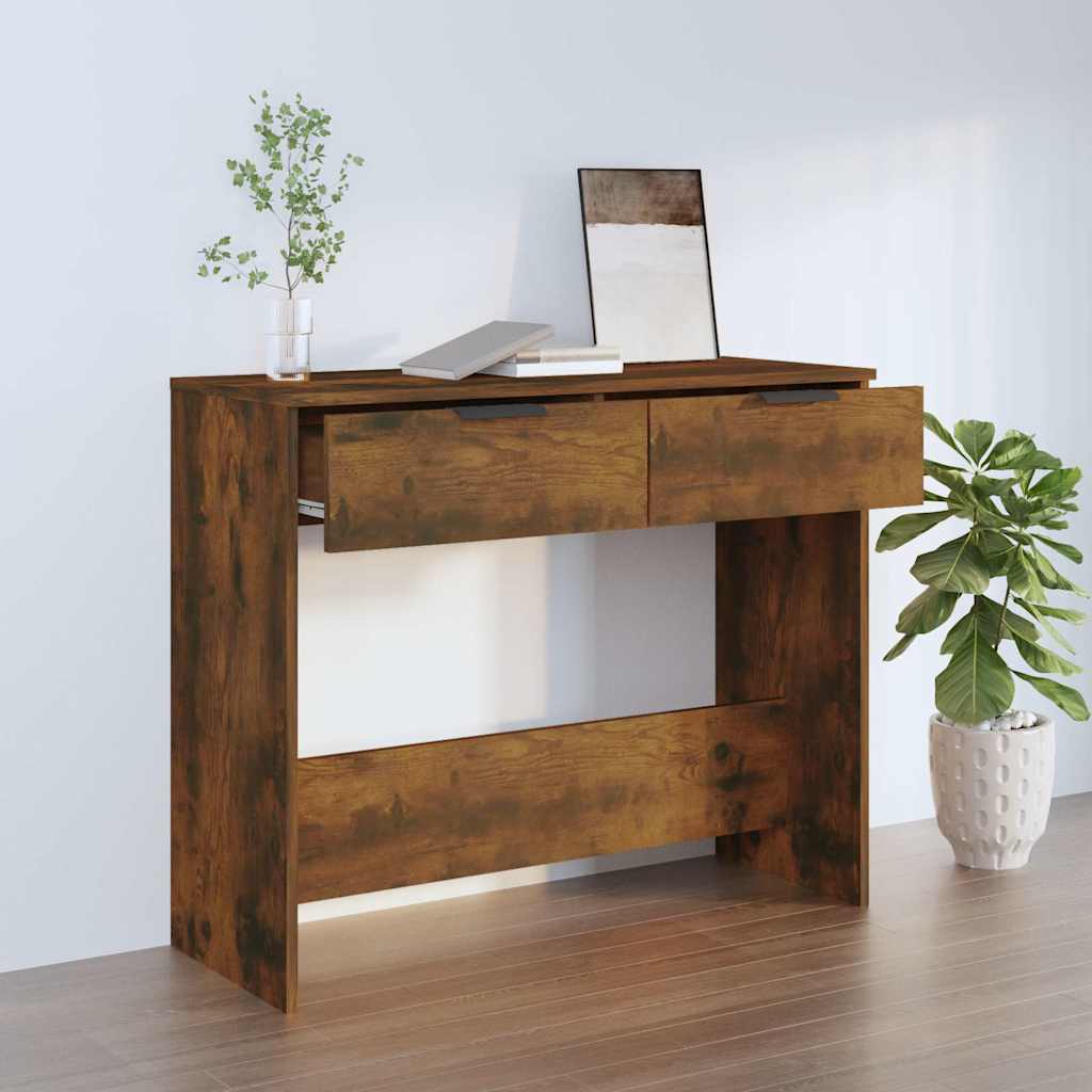 Vidaxl wandtafel 90x36x75 cm bewerkt hout gerookt eikenkleurig