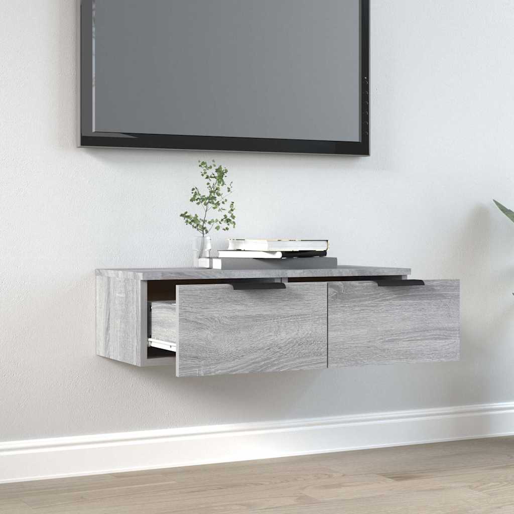 Vidaxl wandkast 68x30x20 cm bewerkt hout grijs sonoma eikenkleurig