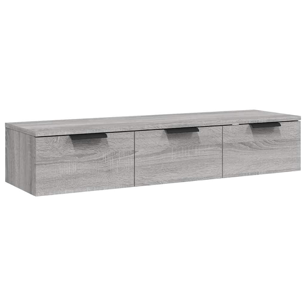 Vidaxl wandkast 102x30x20 cm bewerkt hout grijs sonoma eikenkleurig