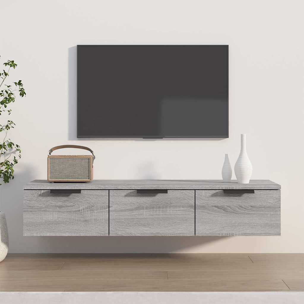 Vidaxl wandkast 102x30x20 cm bewerkt hout grijs sonoma eikenkleurig