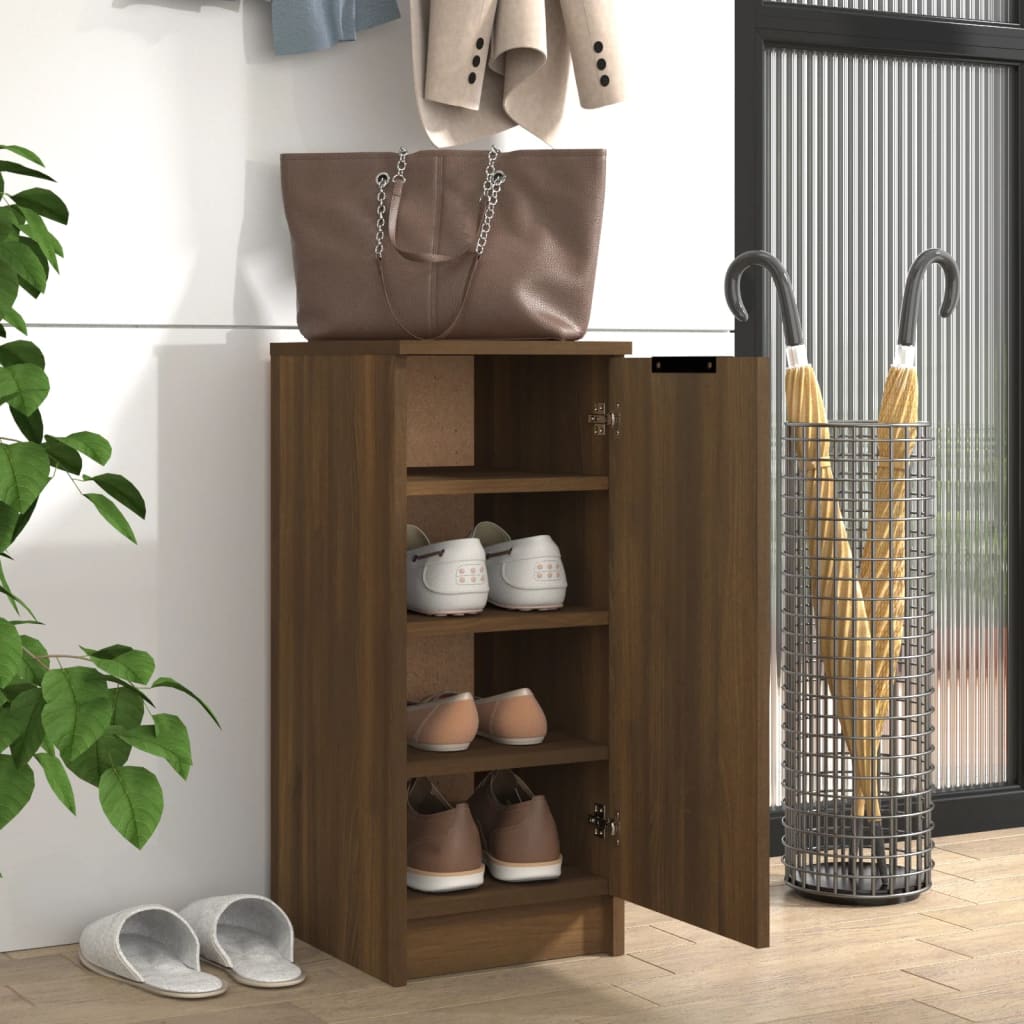 Vidaxl Shoe Cabinet 30x35x70 cm forarbejdet træbrun eg farve