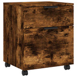 Vidaxl dossierkast verrijdbaar 45x38x54 cm bewerkt hout gerookt eiken