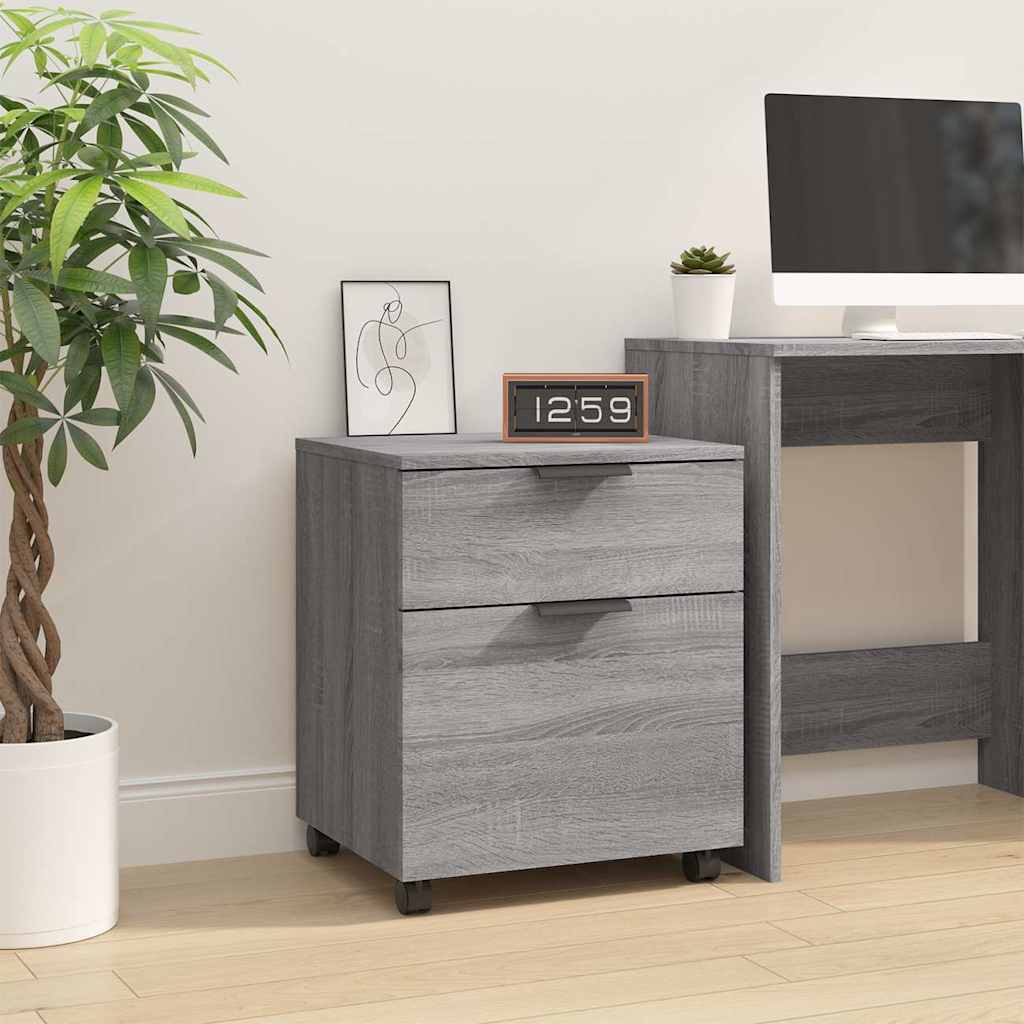 Vidaxl dossierkast verrijdbaar 45x38x54 cm bewerkt hout grijs sonoma