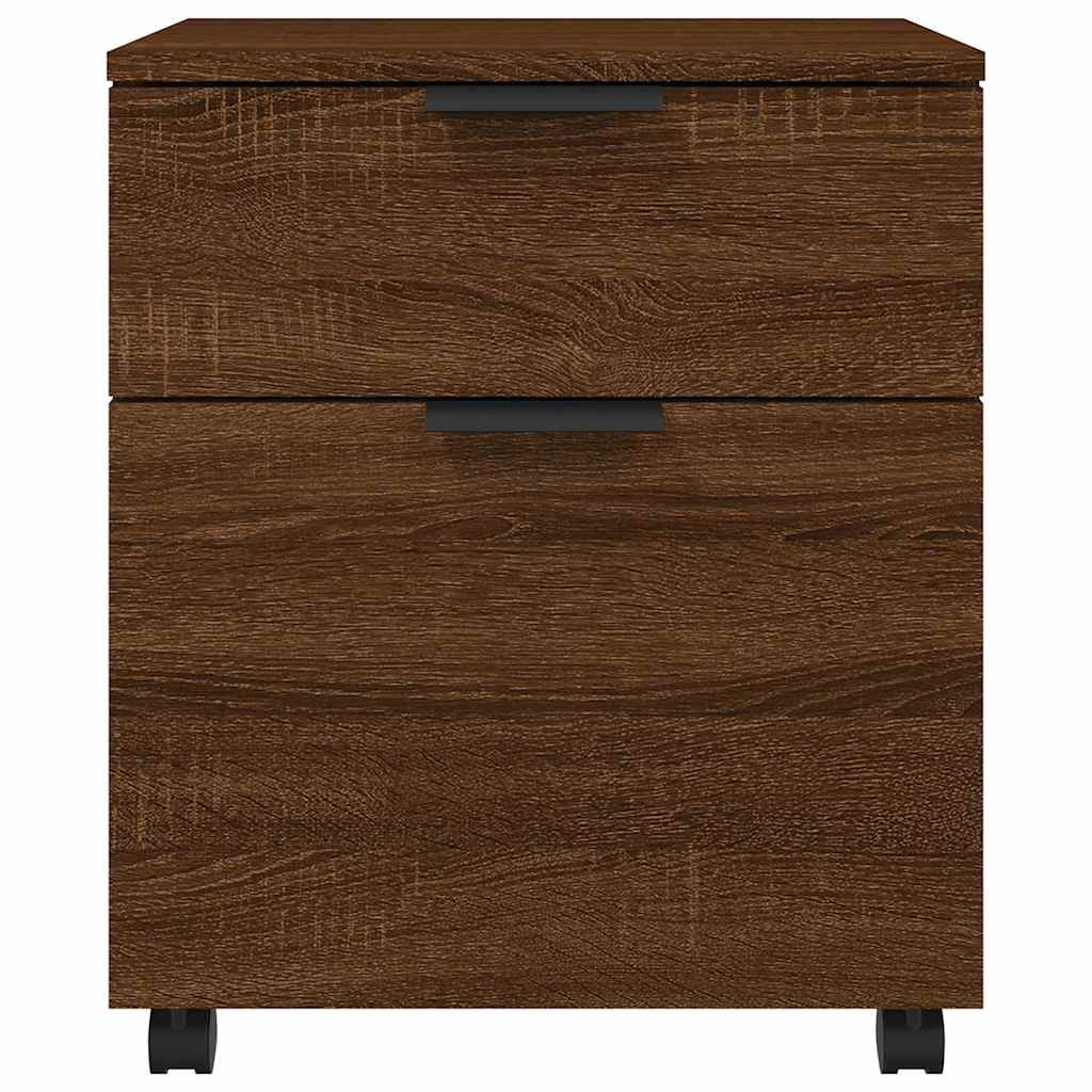 Vidaxl dossierkast verrijdbaar 45x38x54 cm bewerkt hout bruineiken