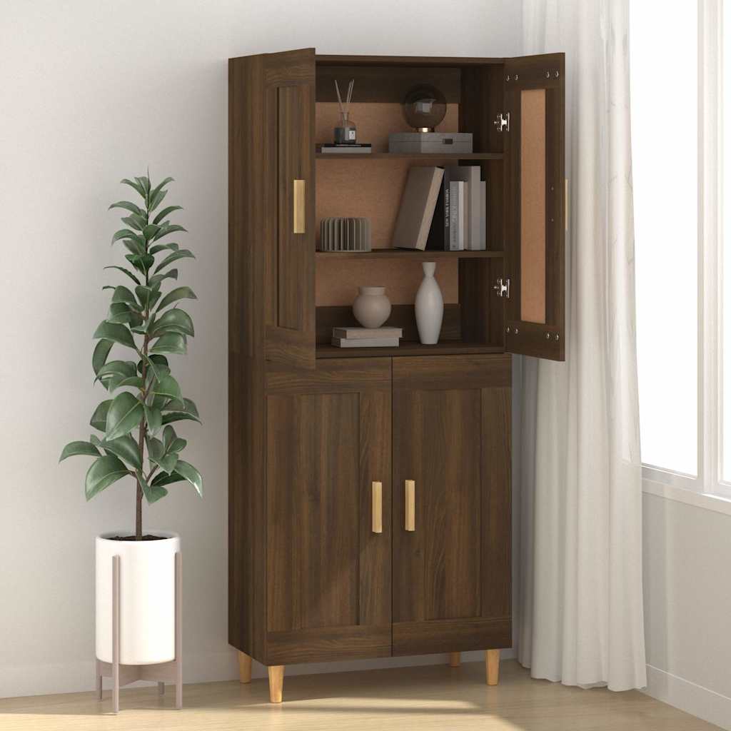 Vidaxl dressoir 69,5x34x90 cm bewerkt hout bruin eikenkleur