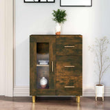 Vidaxl dressoir 69,5x34x90 cm bewerkt hout gerookt eikenkleurig