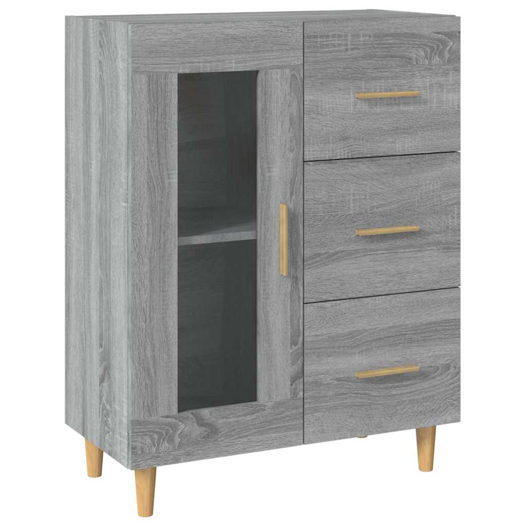 Vidaxl dressoir 69,5x34x90 cm bewerkt hout grijs sonoma eikenkleurig