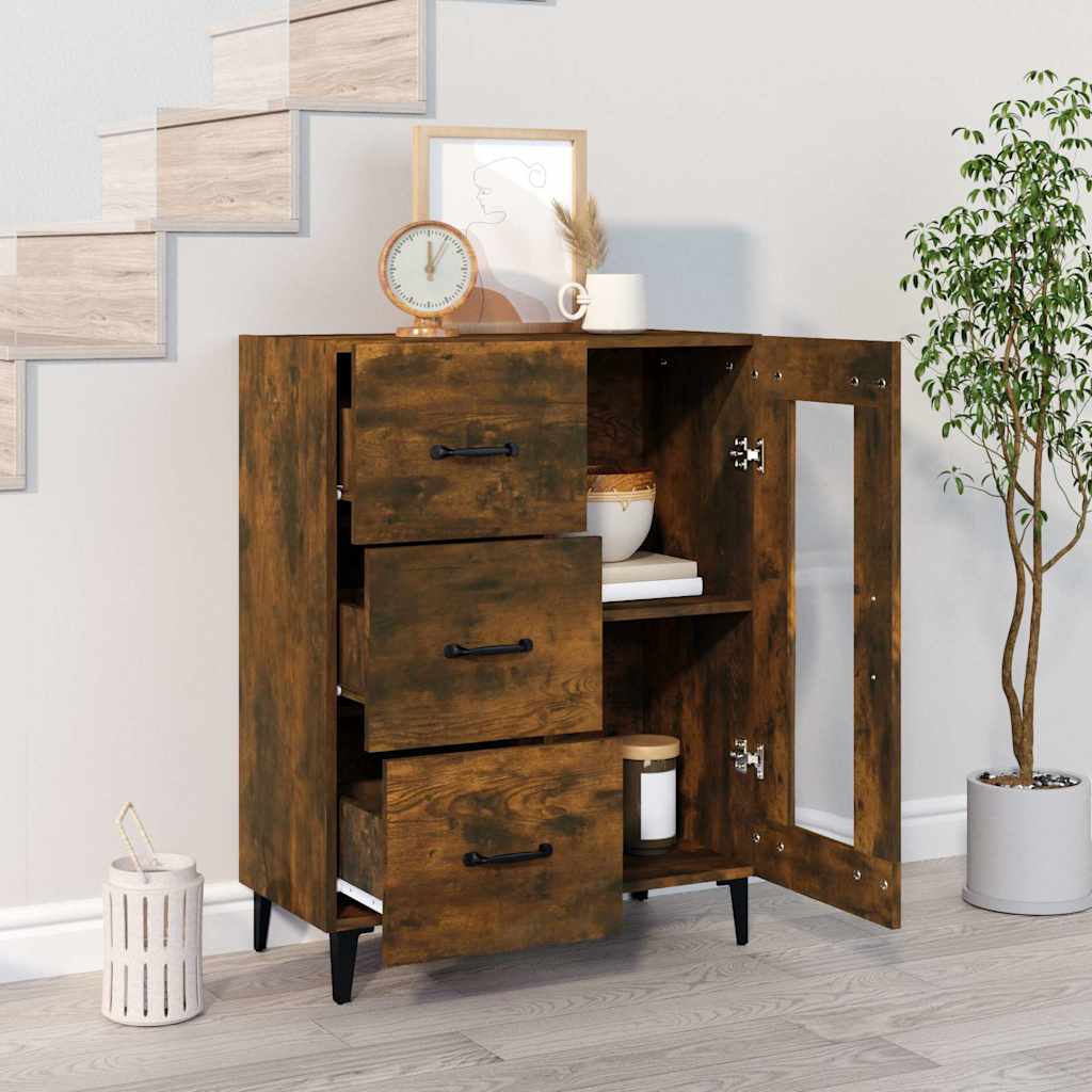 Vidaxl dressoir 69,5x34x90 cm bewerkt hout gerookt eikenkleurig
