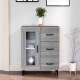 Vidaxl dressoir 69,5x34x90 cm bewerkt hout grijs sonoma eikenkleurig