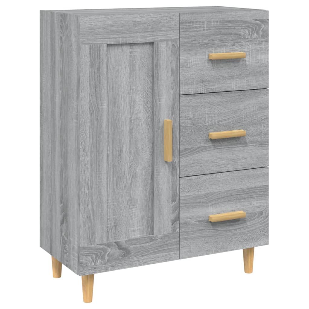 Vidaxl dressoir 69,5x34x90 cm bewerkt hout grijs sonoma eikenkleurig