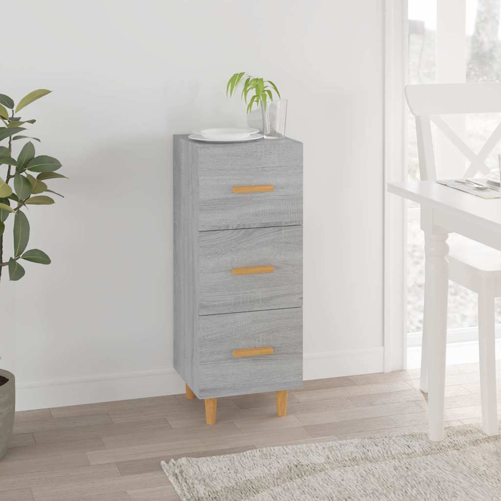 Vidaxl dressoir 34,5x34x90 cm bewerkt hout grijs sonoma eikenkleurig