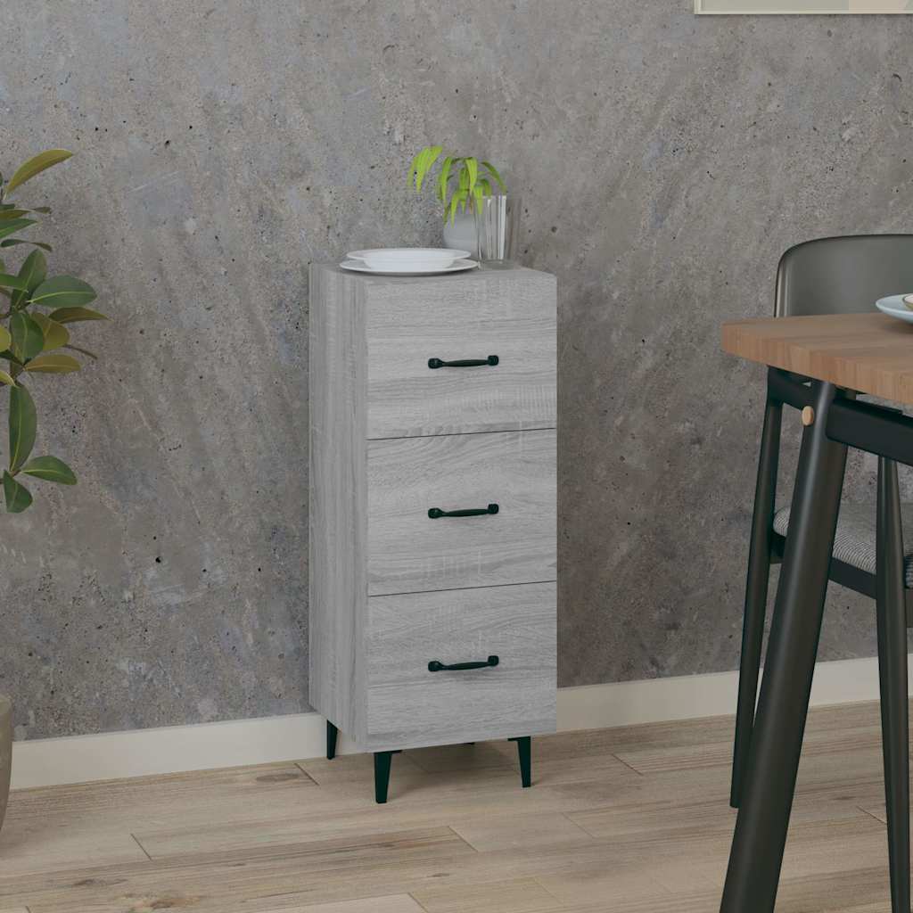 Vidaxl dressoir 34,5x34x90 cm bewerkt hout grijs sonoma eikenkleurig