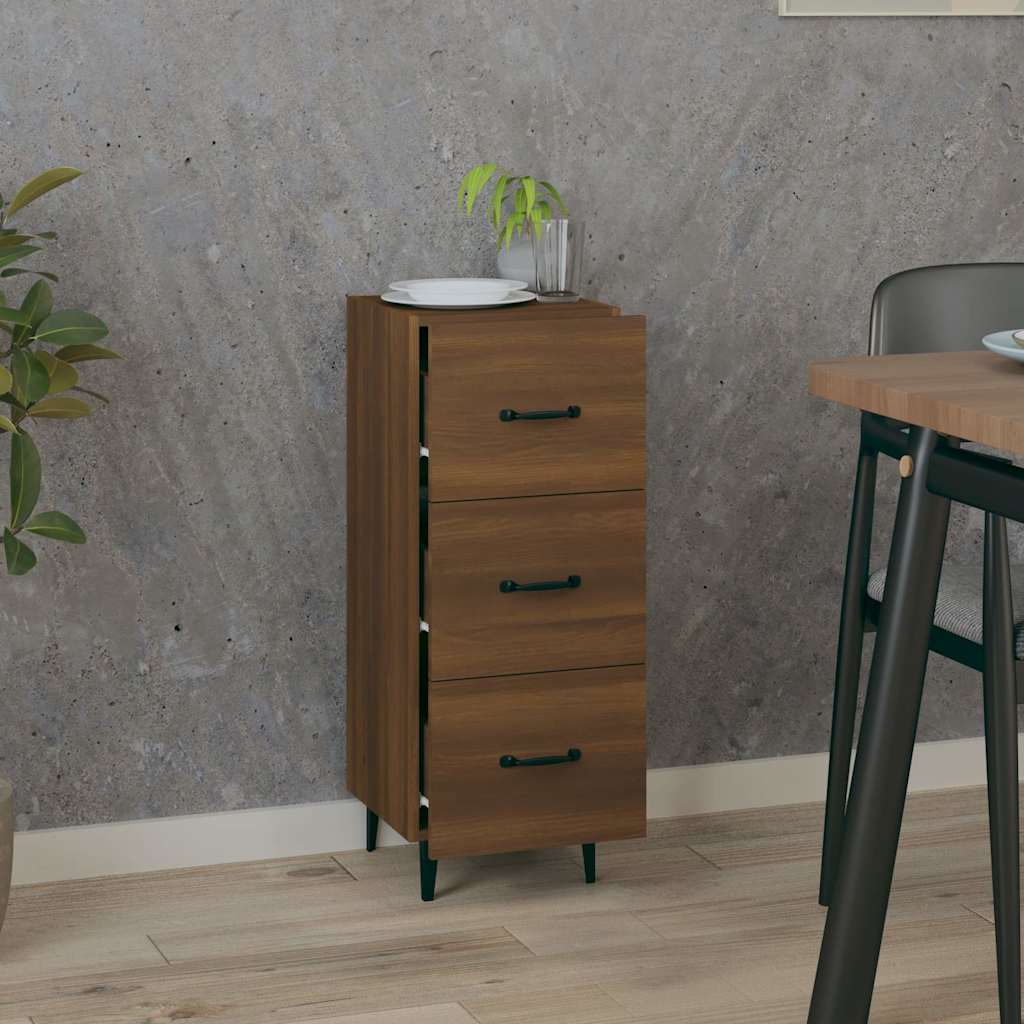 Vidaxl dressoir 34,5x34x90 cm bewerkt hout bruin eikenkleur