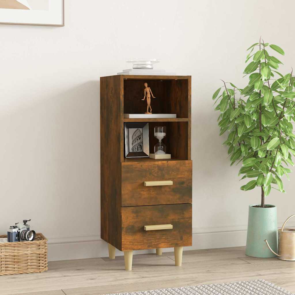 Vidaxl dressoir 34,5x34x90 cm bewerkt hout gerookt eikenkleurig