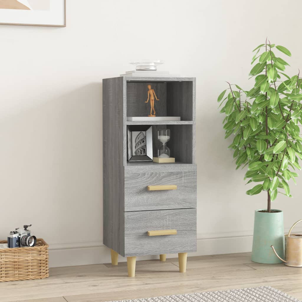 Vidaxl dressoir 34,5x34x90 cm bewerkt hout grijs sonoma eikenkleurig