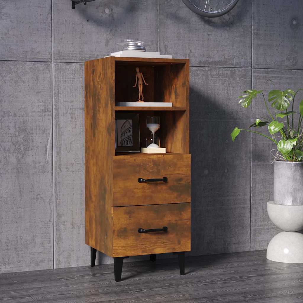 Vidaxl dressoir 34,5x34x90 cm bewerkt hout gerookt eikenkleurig
